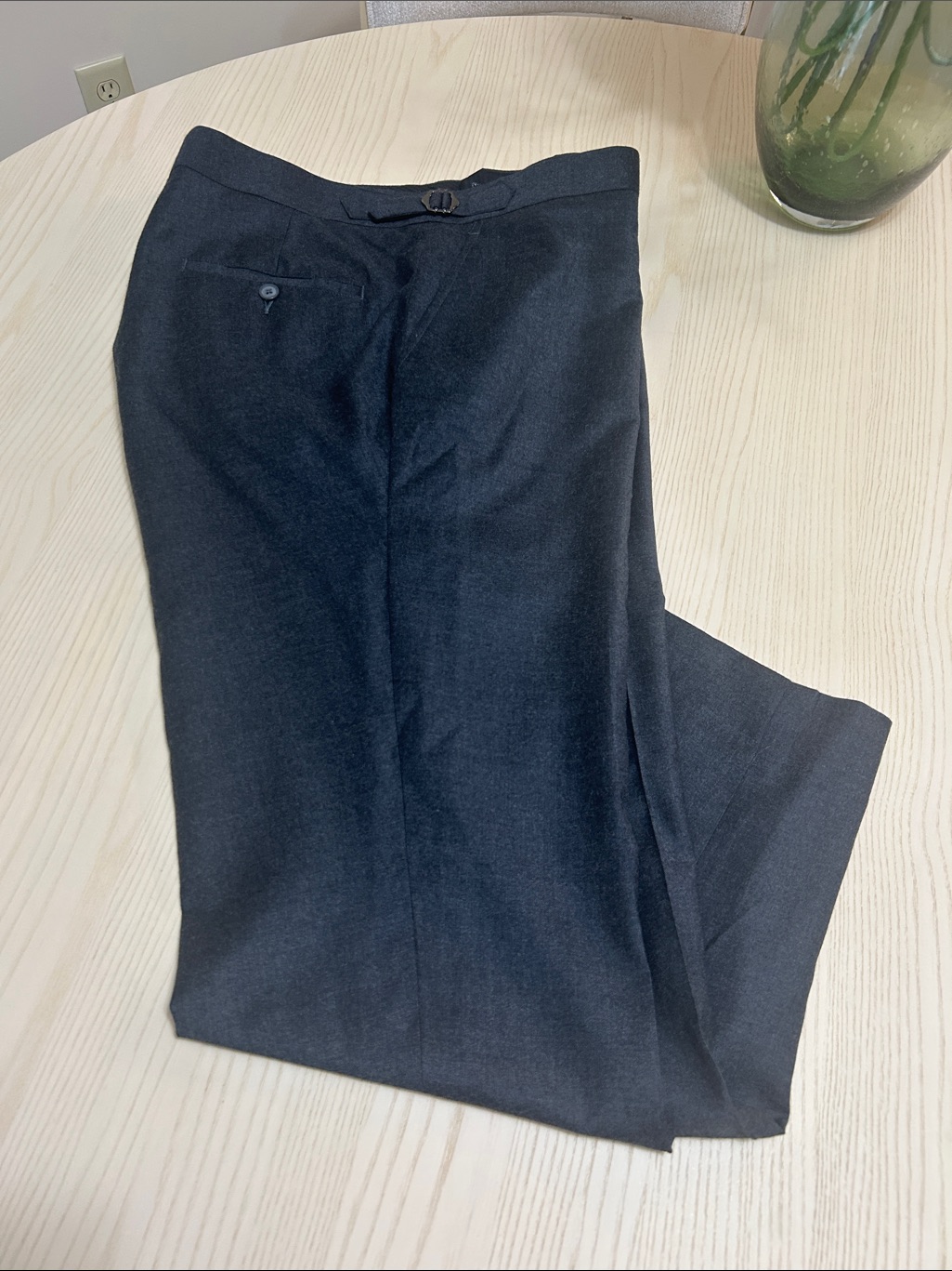 Classic Italian Flannel Pull Tag Charcoal Dress Pants